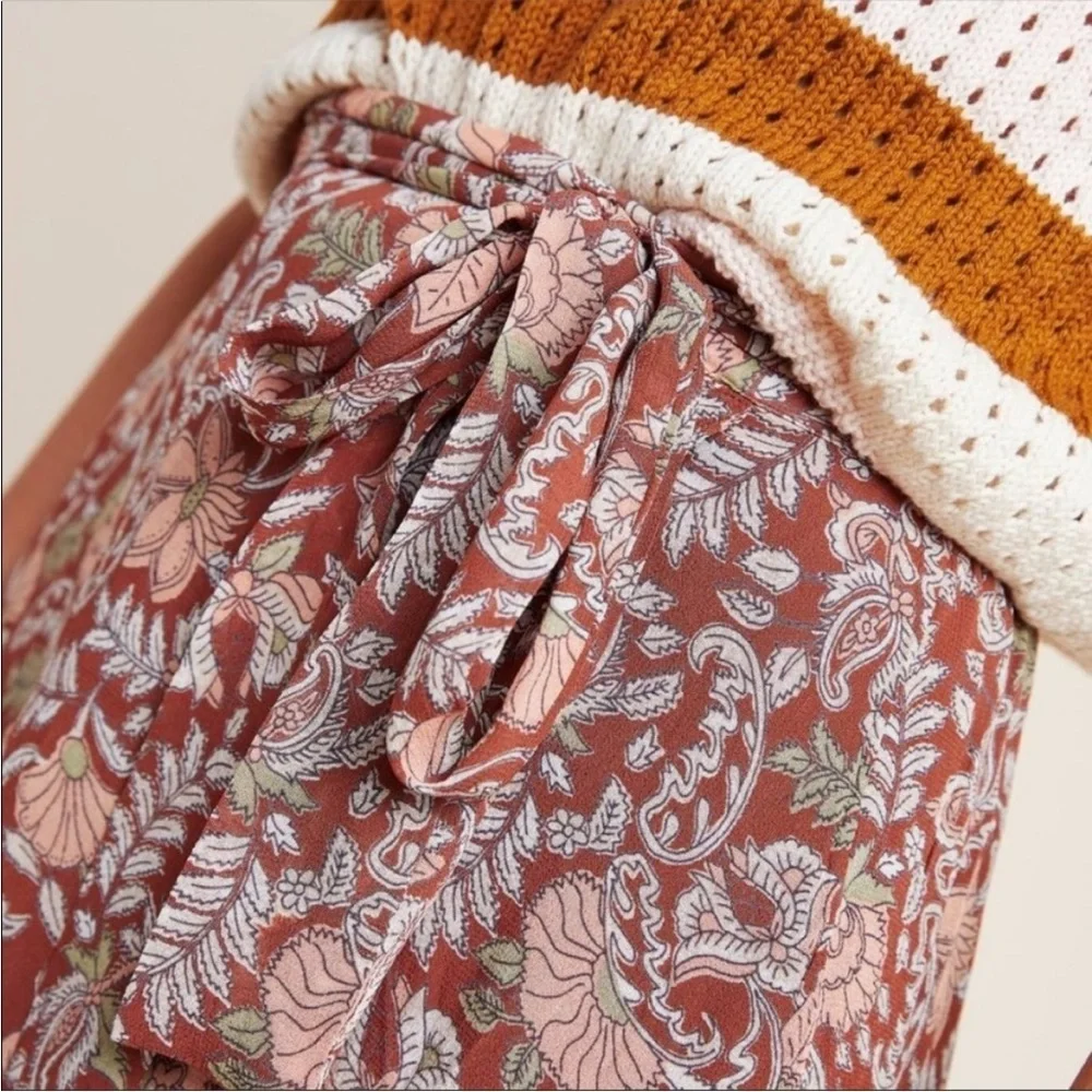 Anthropologie Luca Floral Mini Wrap Skirt NWT Size Small Petite SP
